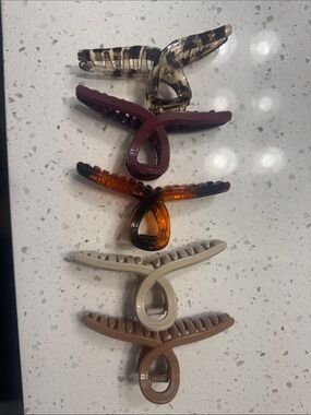 Mixed Neutral Hair Claw Clip Set - 5 Pieces